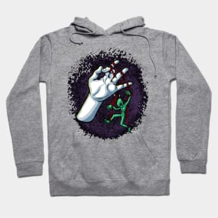 alien caught red handed illustration Hoodie